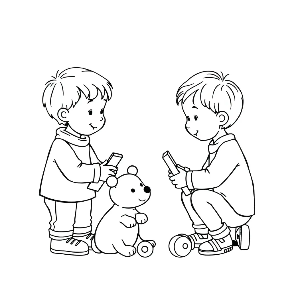 Children talking and playing together