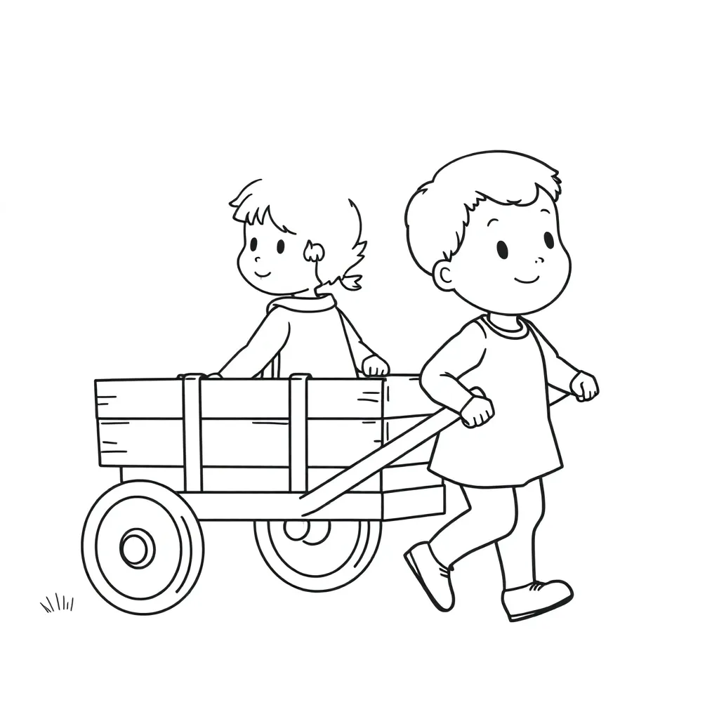 Children playing with forces - pushing and pulling objects