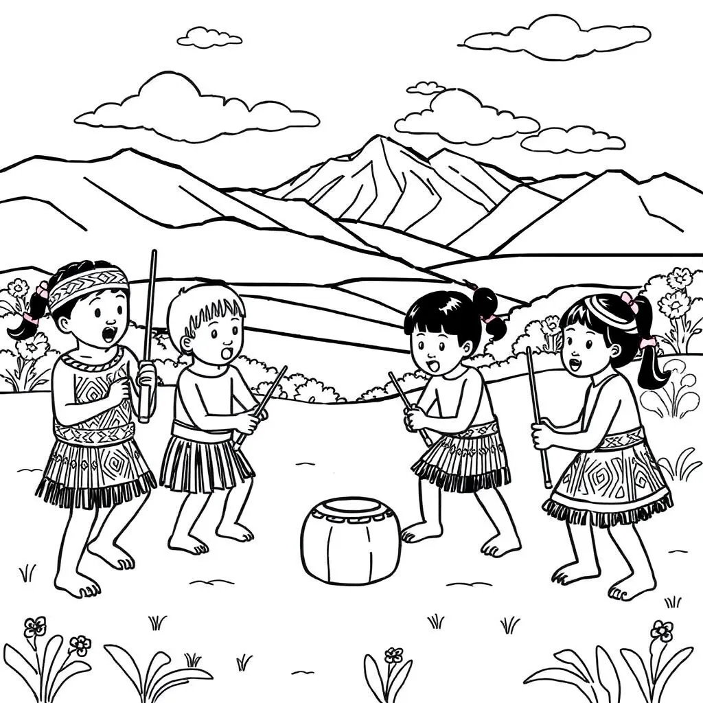 Māori multiplication worksheet illustration