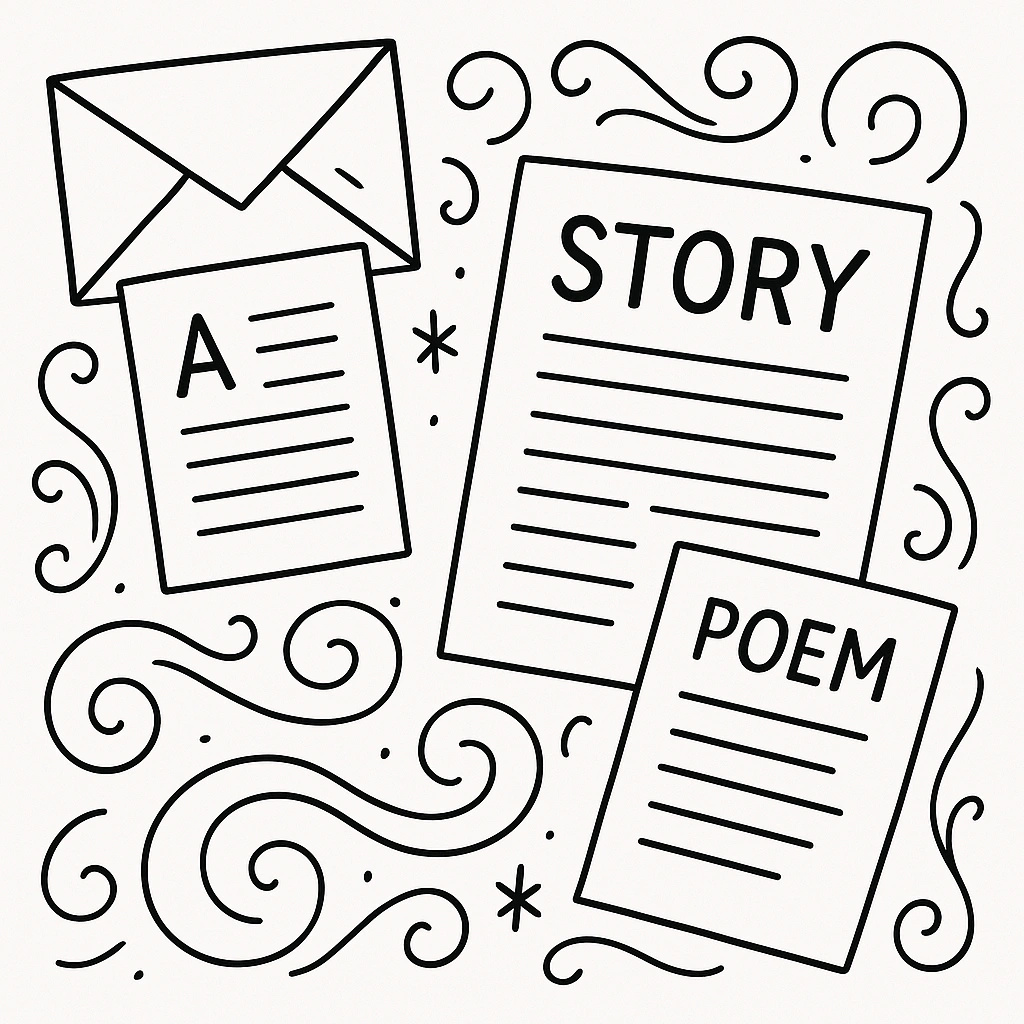 Letters, emails and forms illustration