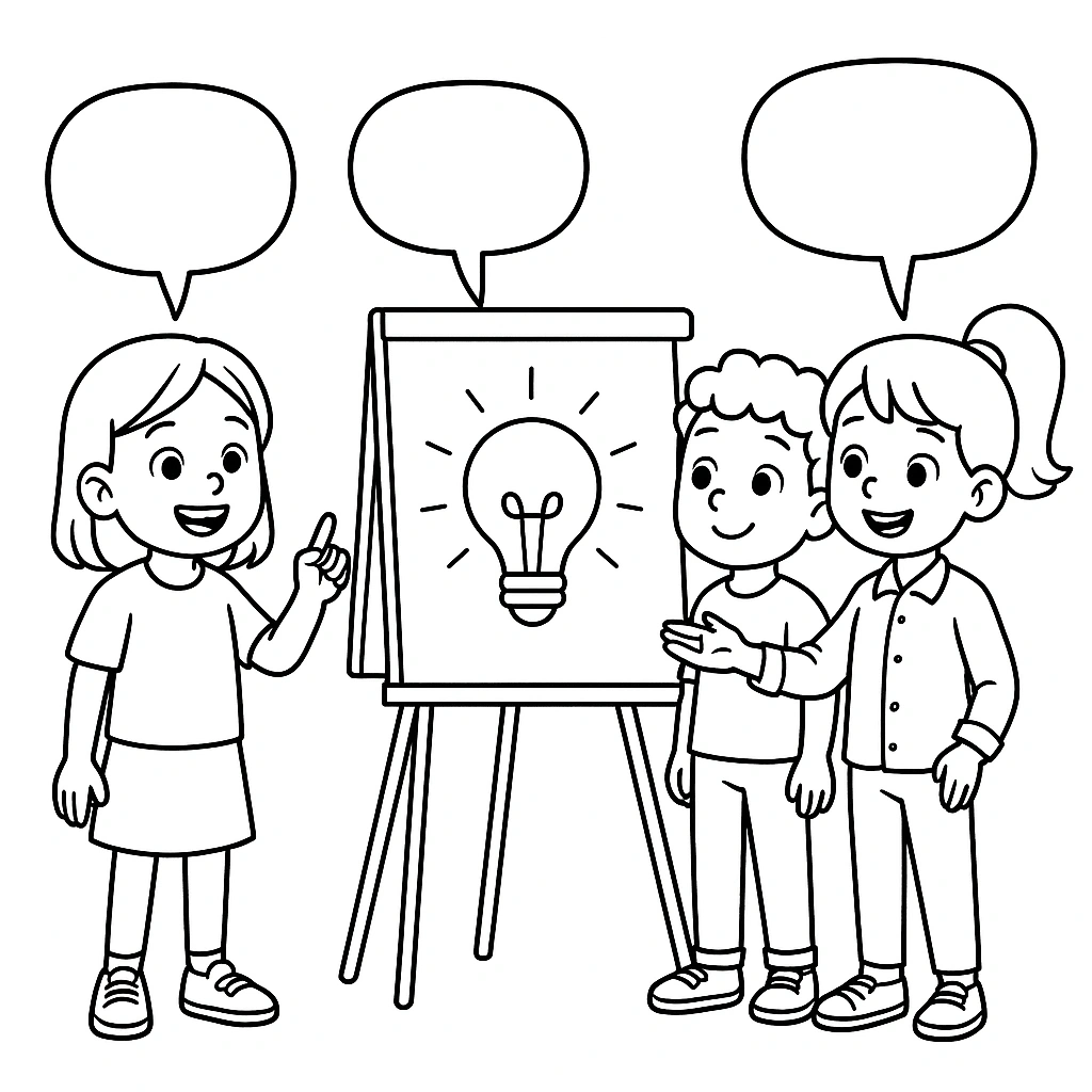 Student presenting to audience