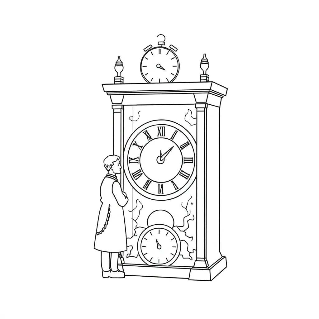 Time travel and historical investigation illustration
