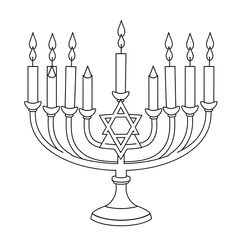 Star of David and Torah scroll illustration
