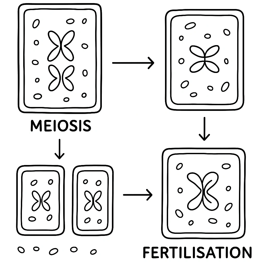 Chromosome division illustration