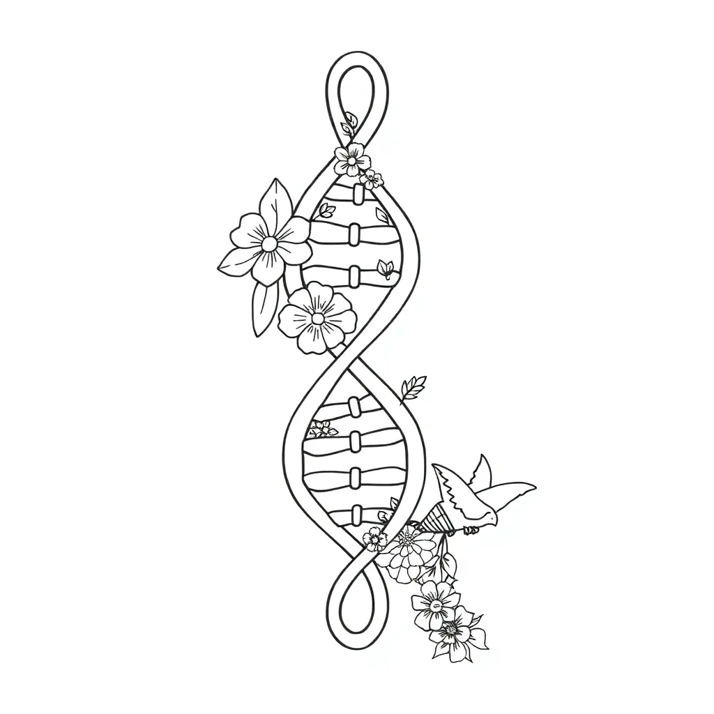 DNA double helix and chromosome illustration