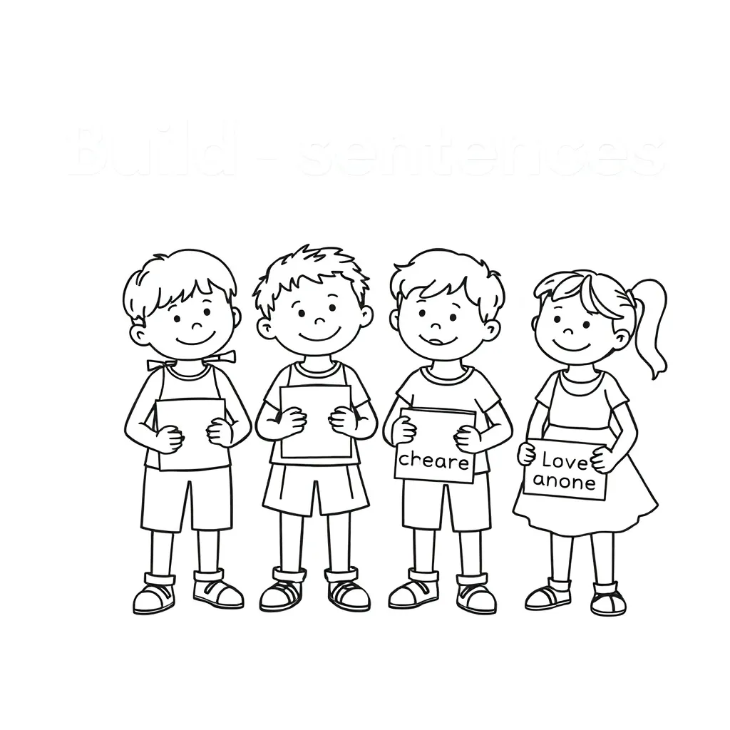 Child writing sentences with pencil and paper