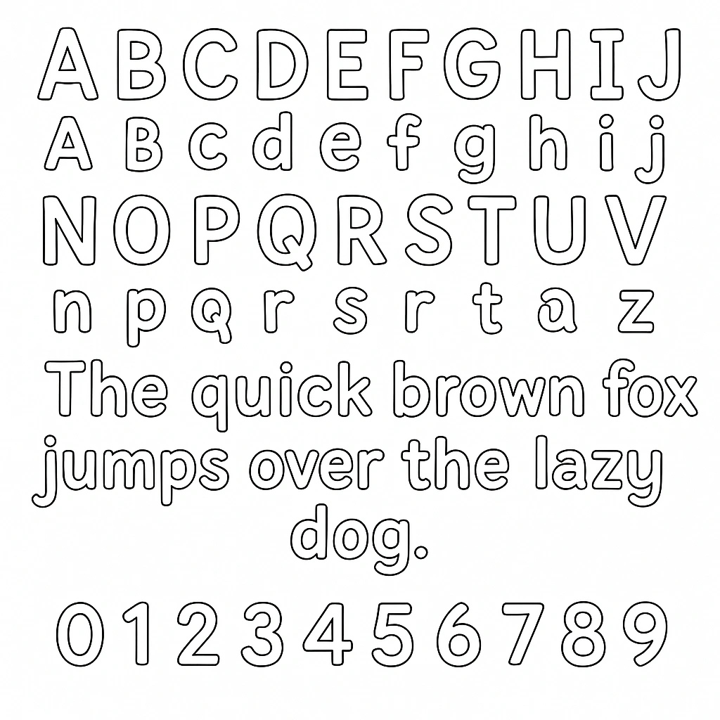 Alphabet handwriting practice illustration