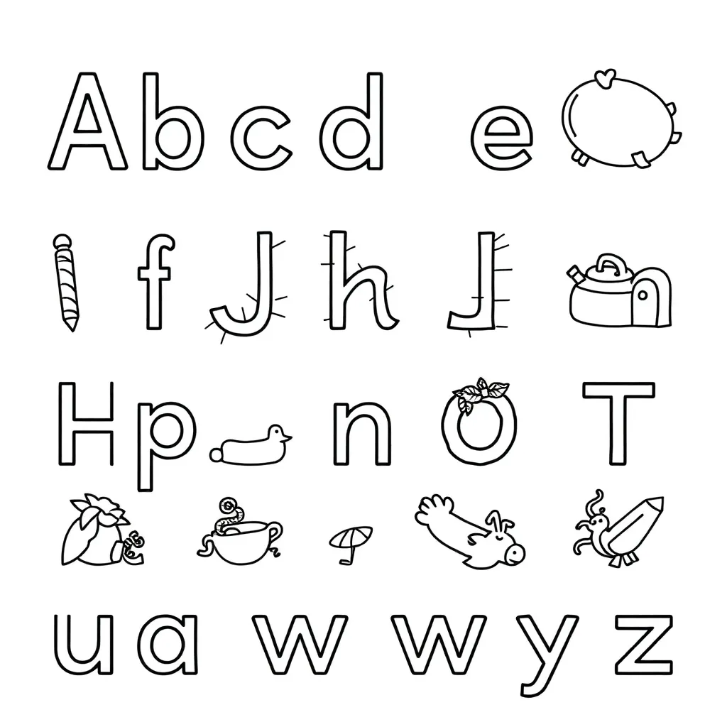 Alphabet handwriting illustration
