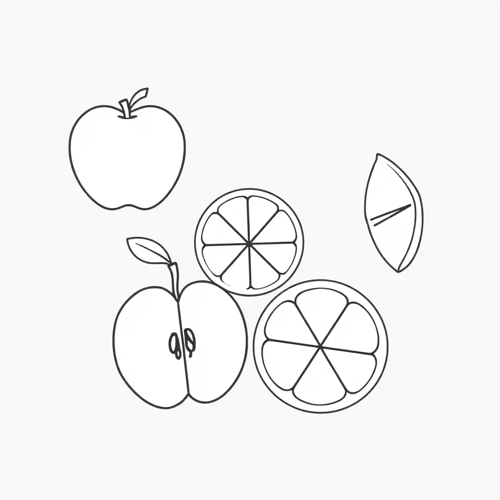 Paper folding fractions illustration