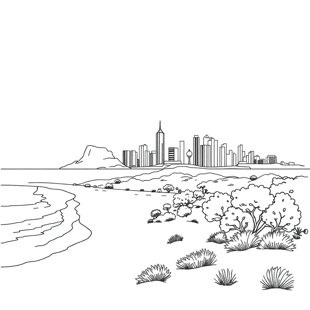 Different views of places illustration