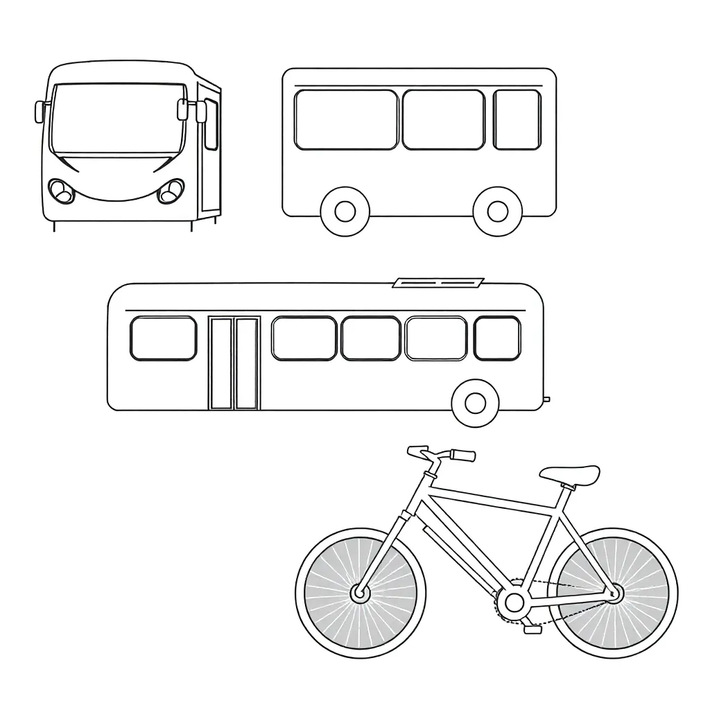 Various modes of transport connecting places