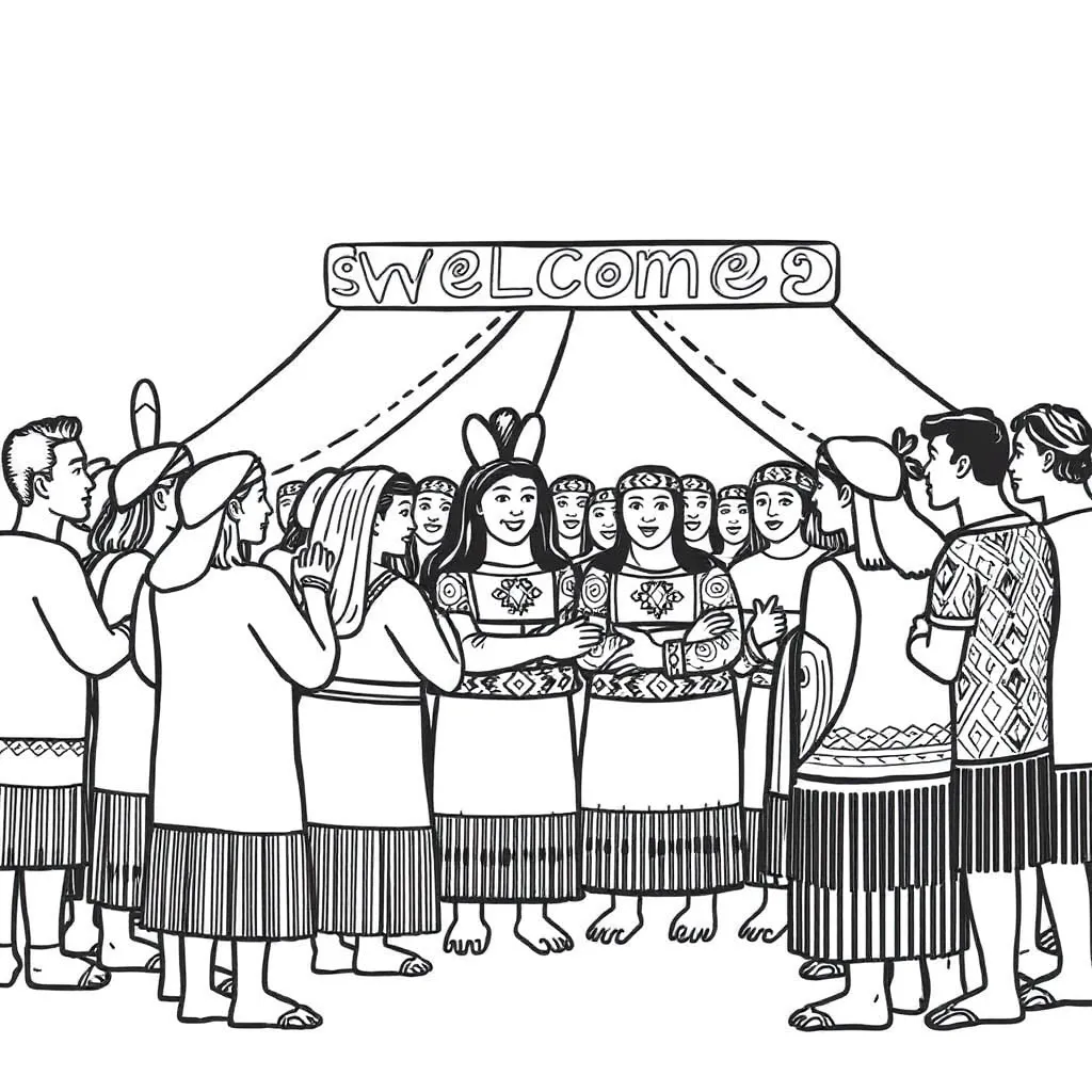 Māori greeting illustration