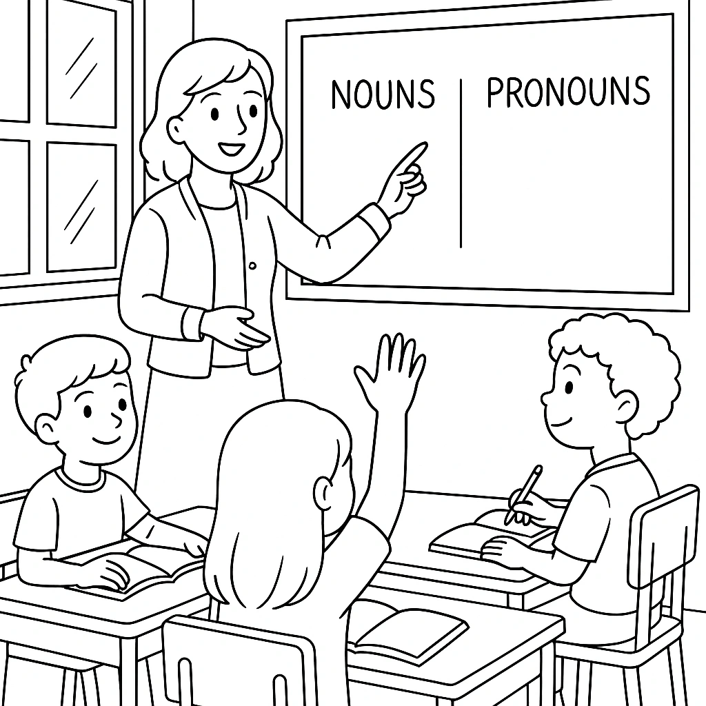 Grammar worksheet illustration