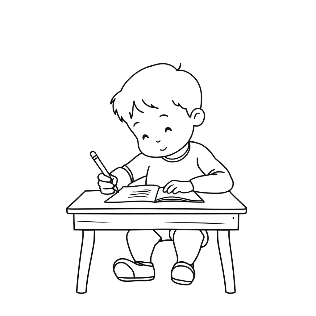 Students writing paragraphs