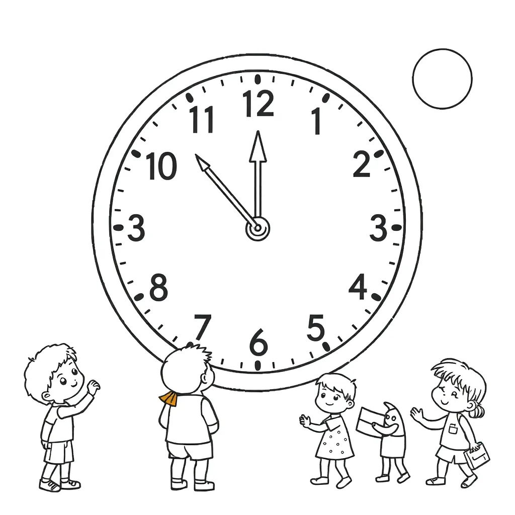 Clock and daily activities illustration