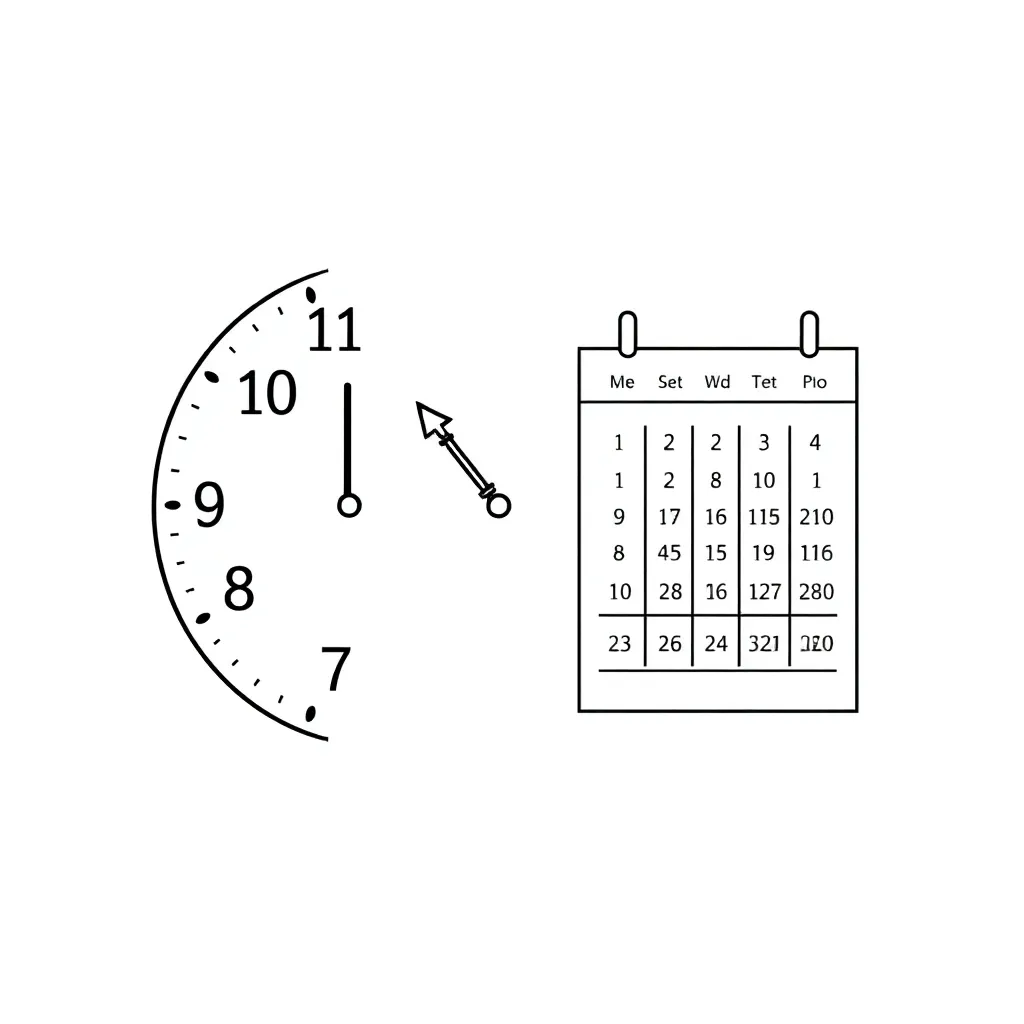 Clock and measuring tools illustration