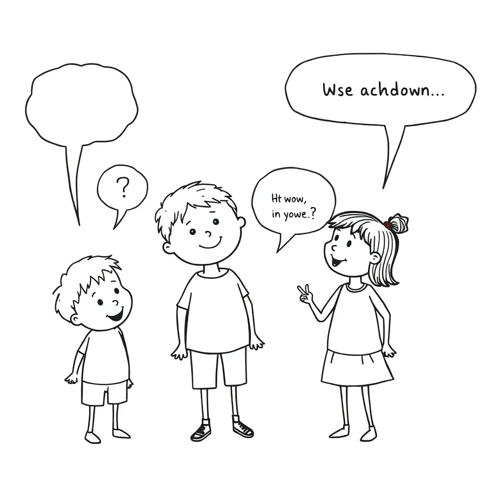 Question marks and speech bubbles illustration
