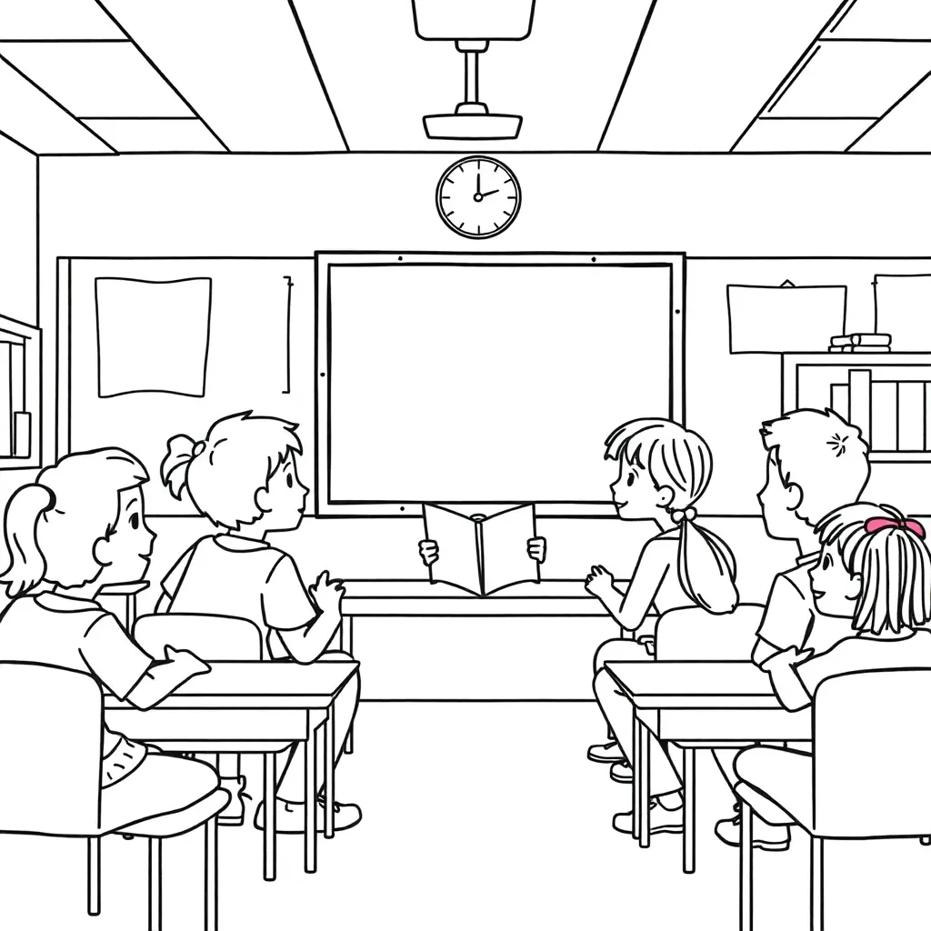 Matilda reading books illustration