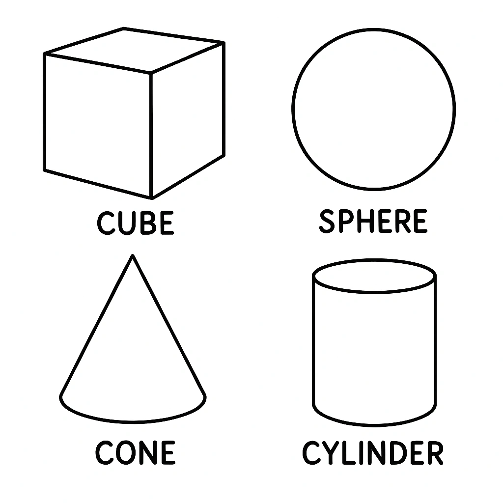 3D shapes illustration