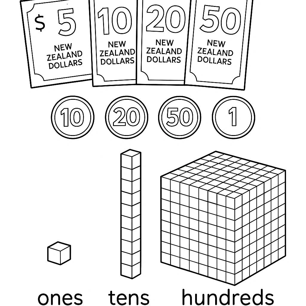 Base ten blocks illustration