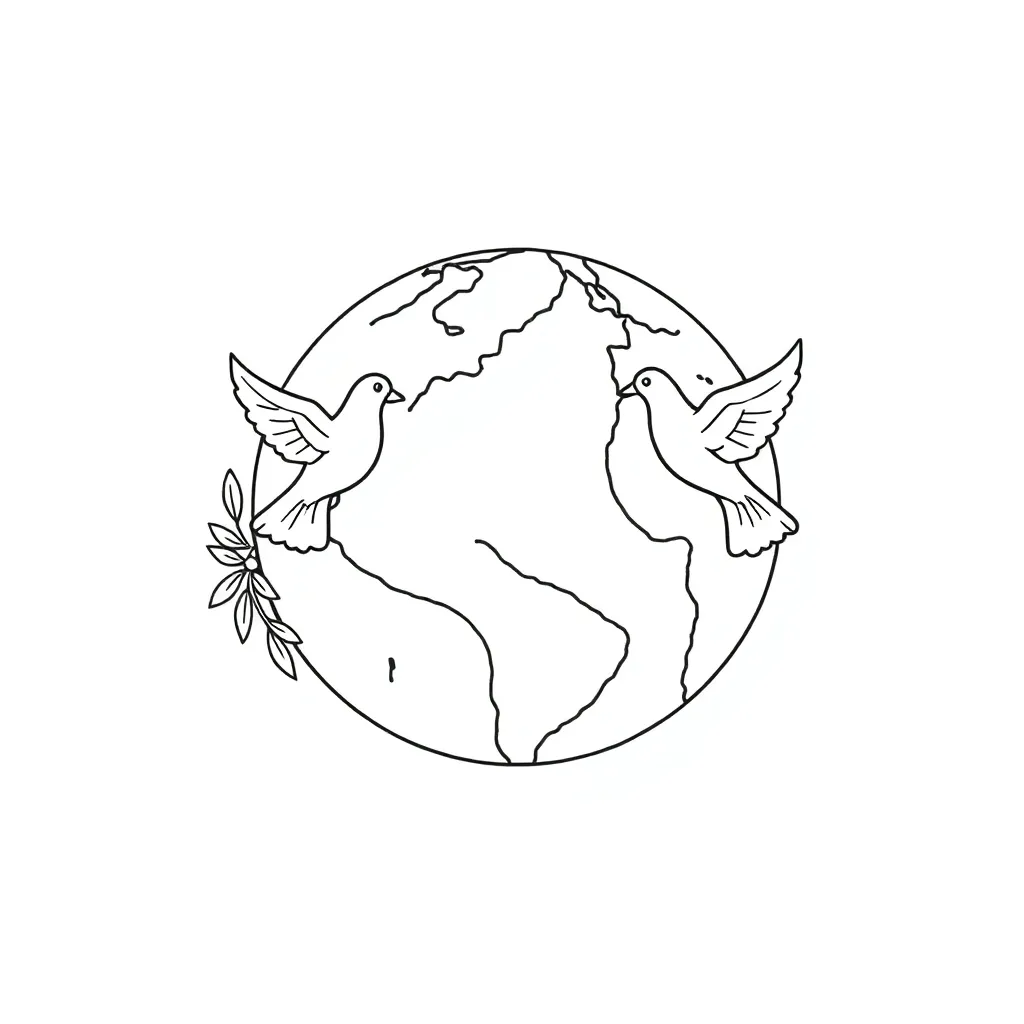 League of Nations emblem and world map