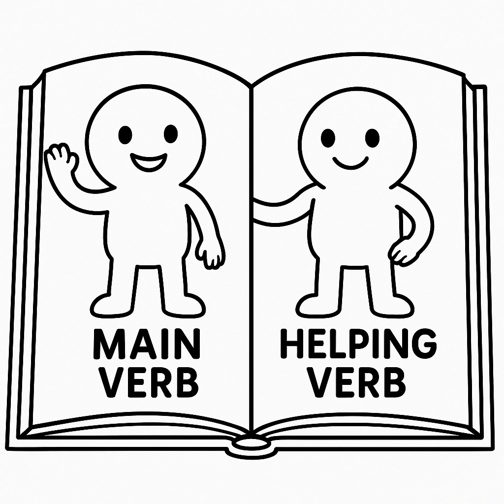 Children playing with verb flashcards