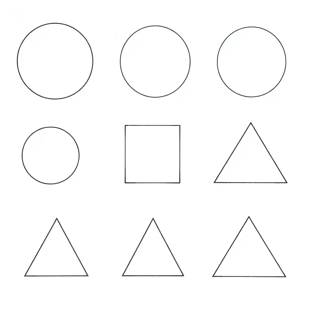 Triangles and rectangles illustration