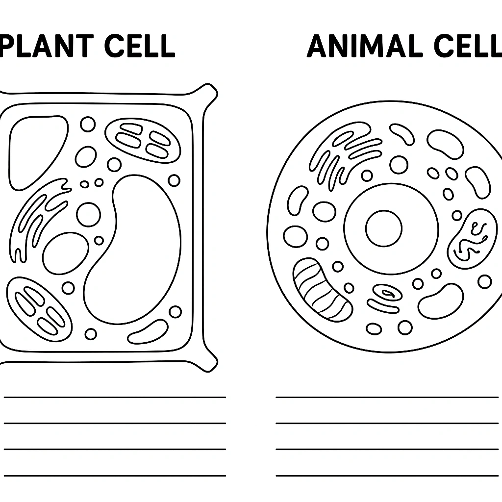 Plant and animal cells diagram