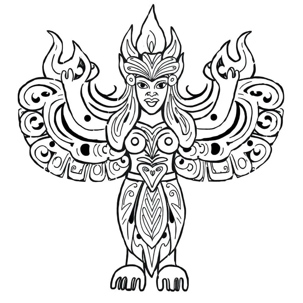 Mahuika goddess of fire with flames