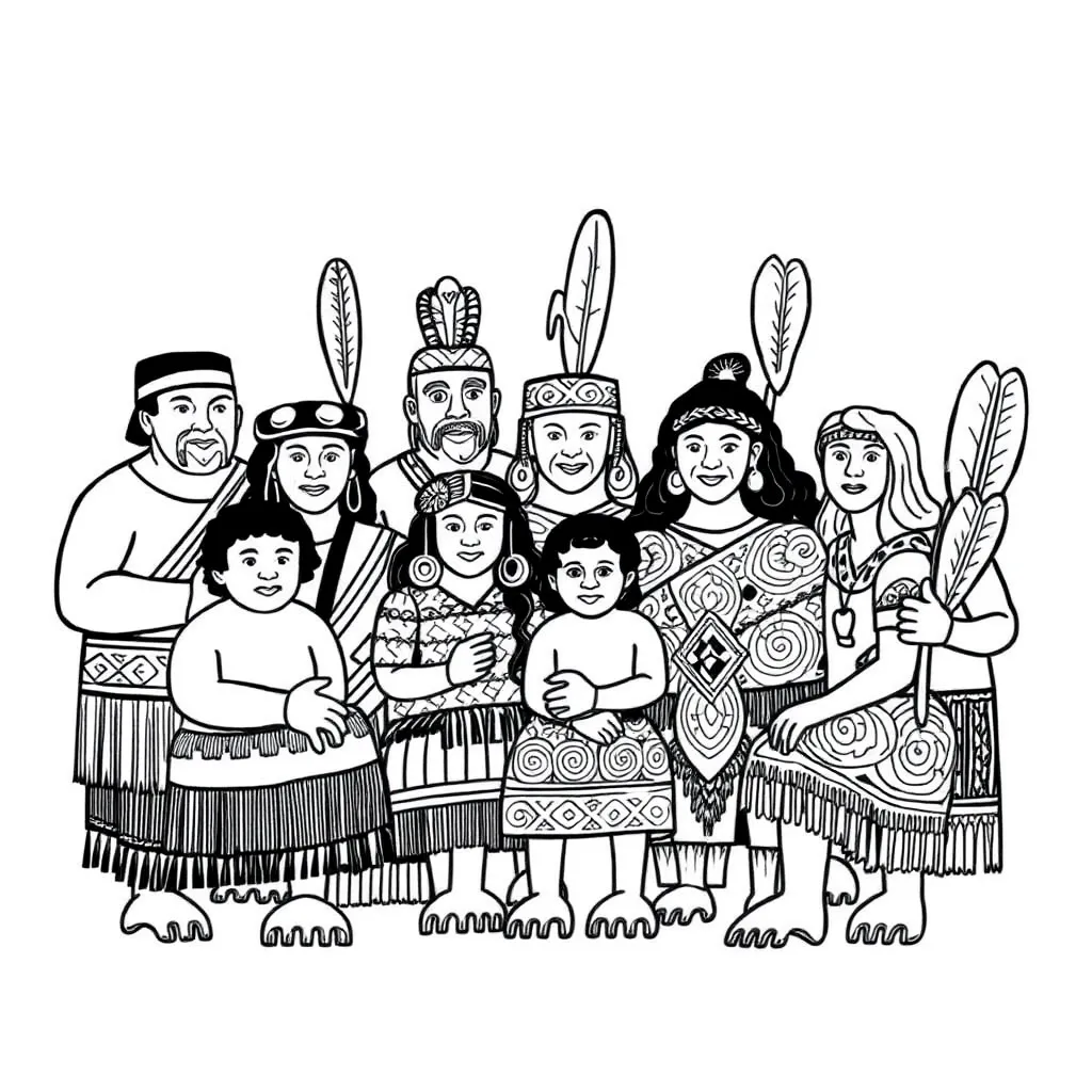 Māori family tree illustration