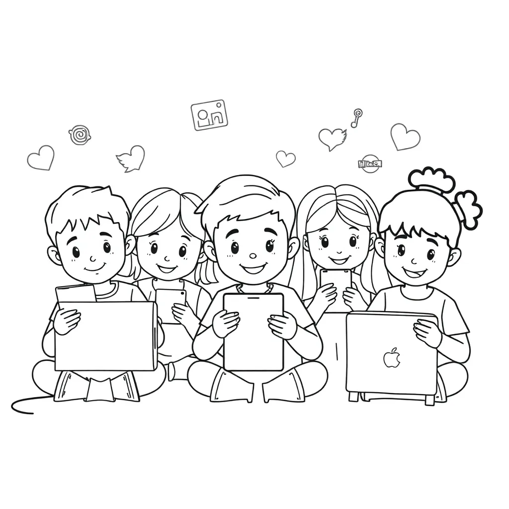 Social media timeline illustration