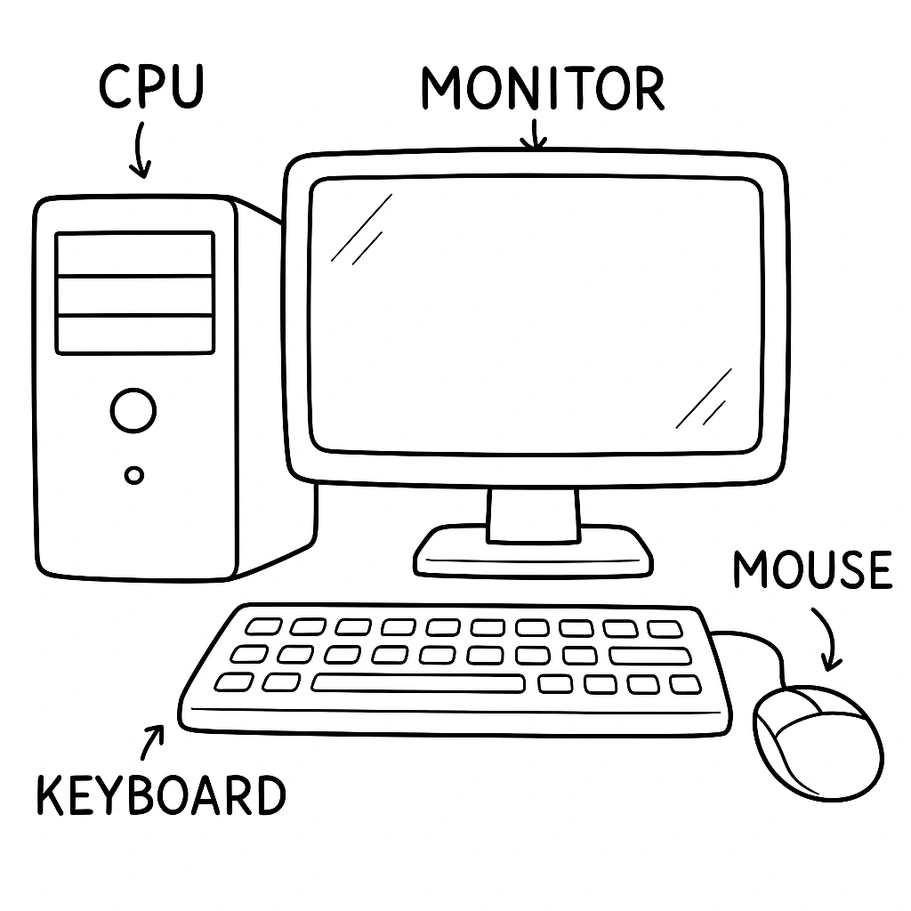 Computer parts illustration