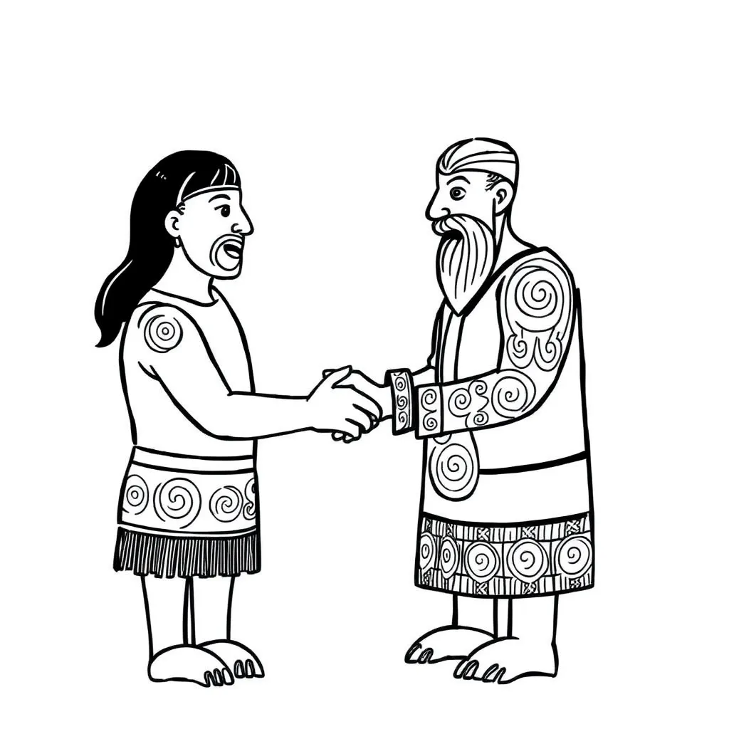 Māori greeting illustration
