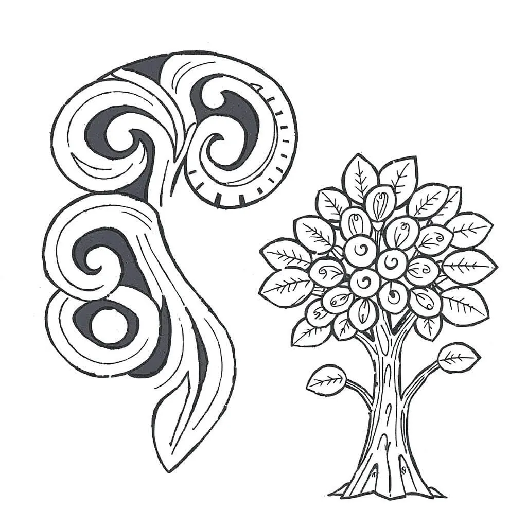Māori greeting illustration