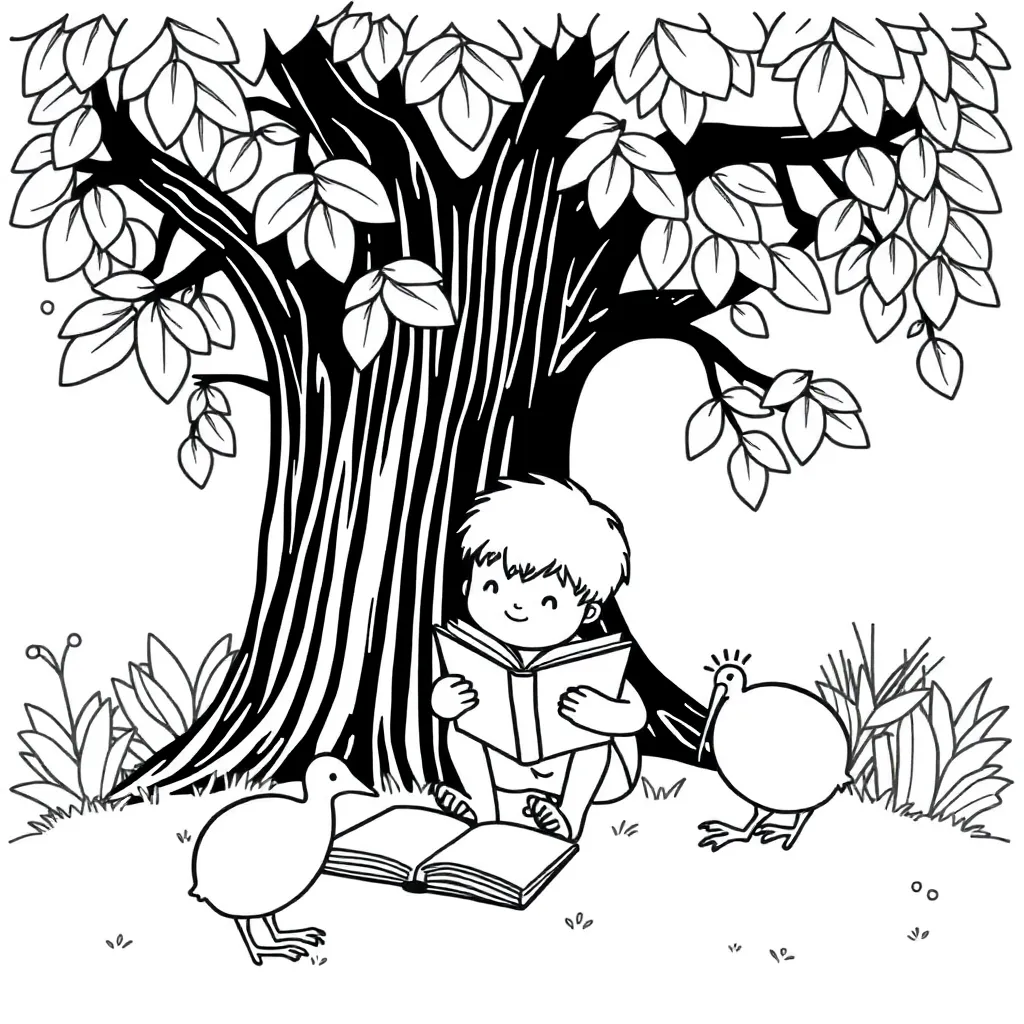 Māori story circle illustration