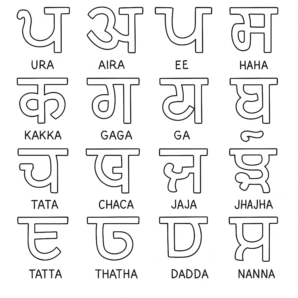 Punjabi letters illustration