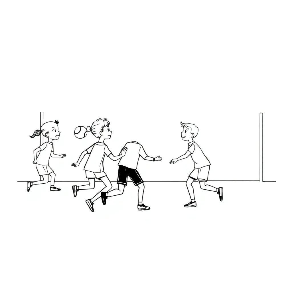 Netball players on court