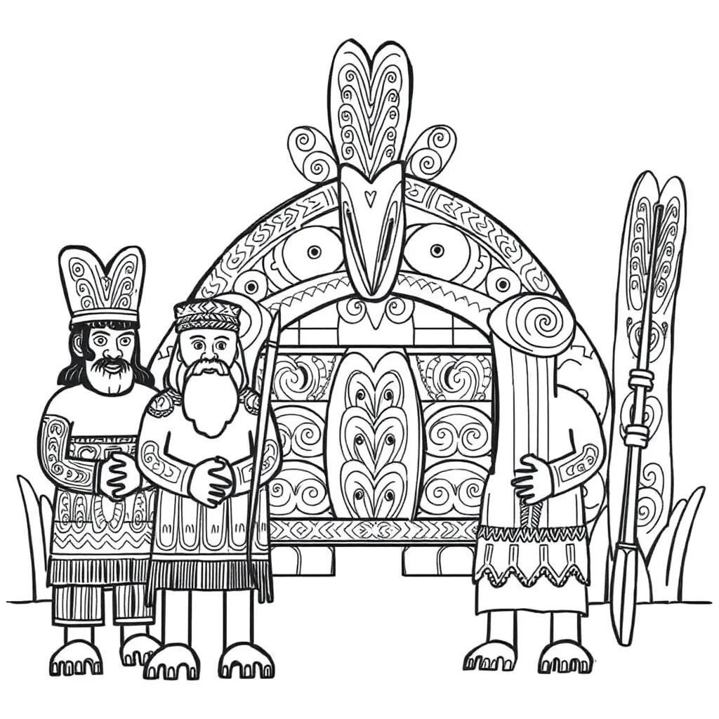 Māori ancestors and whakapapa illustration