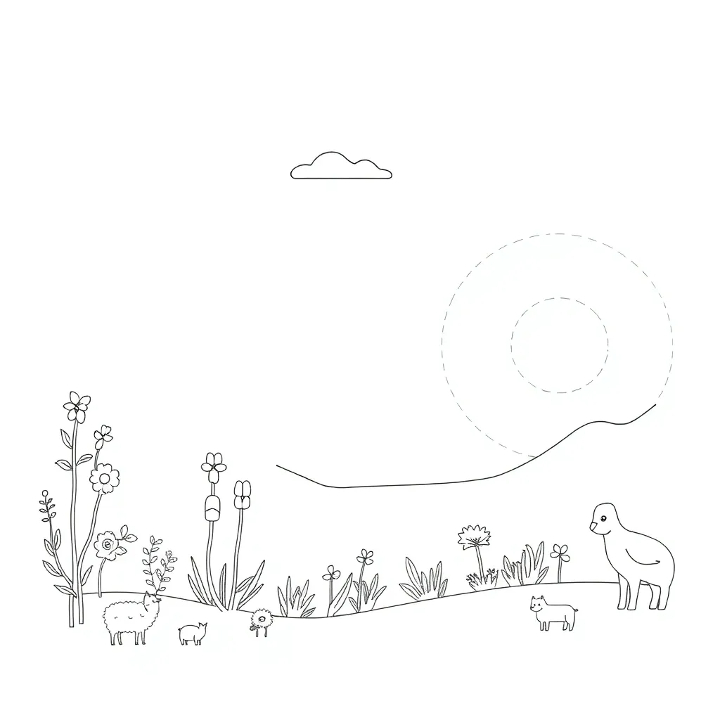 Natural environment with trees, birds and water