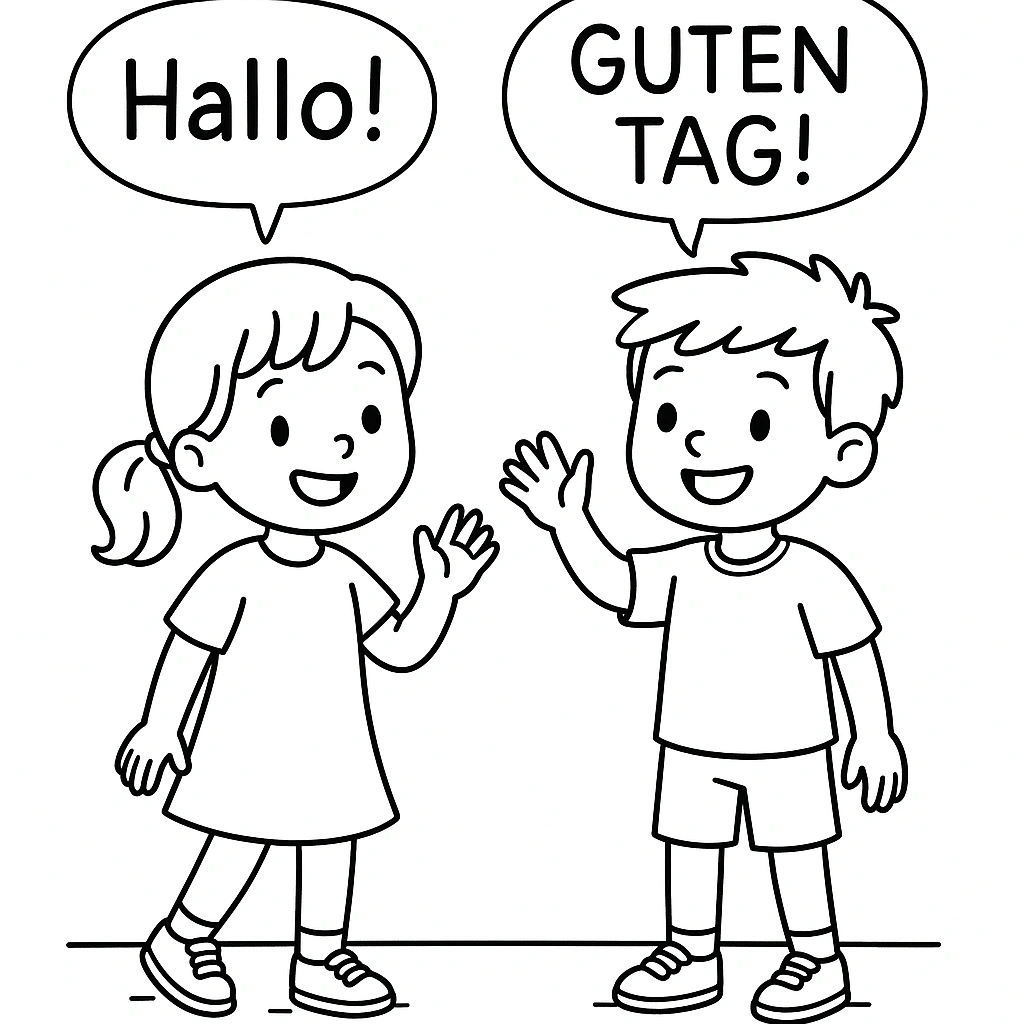 German flag and greeting gestures