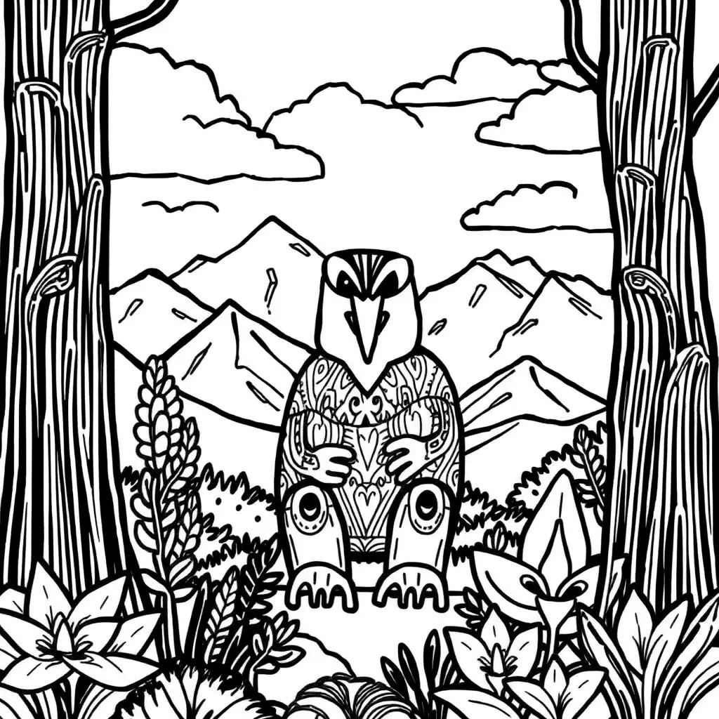 Te Manu the Tekoteko illustration