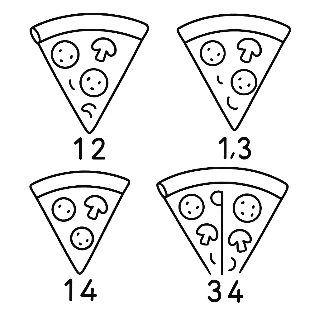 Fractions worksheet illustration