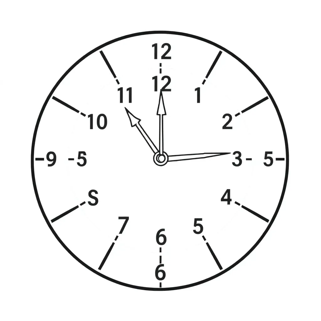 Clock and time worksheet illustration