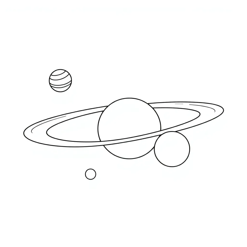 Solar system with planets orbiting the sun