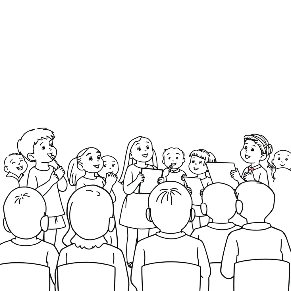 Student giving a speech at podium