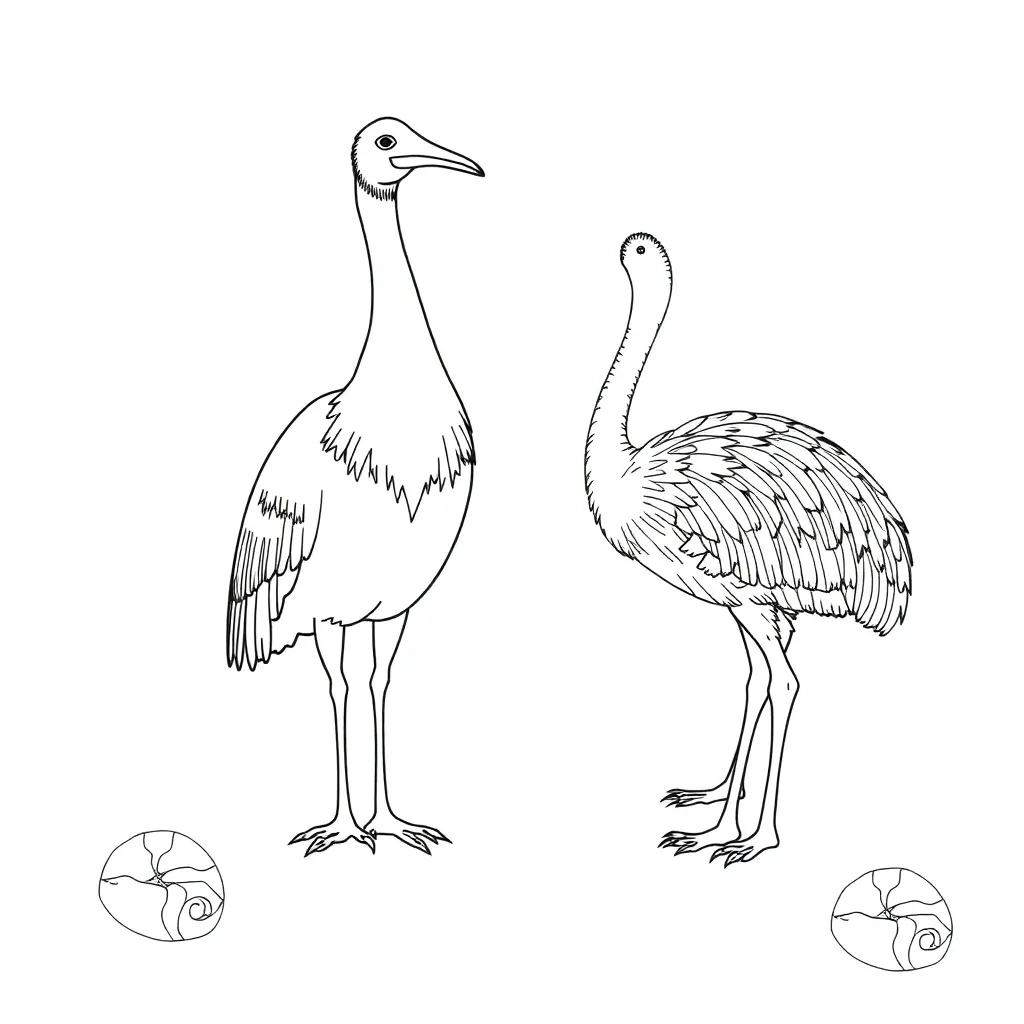 New Zealand fossil and animal illustrations