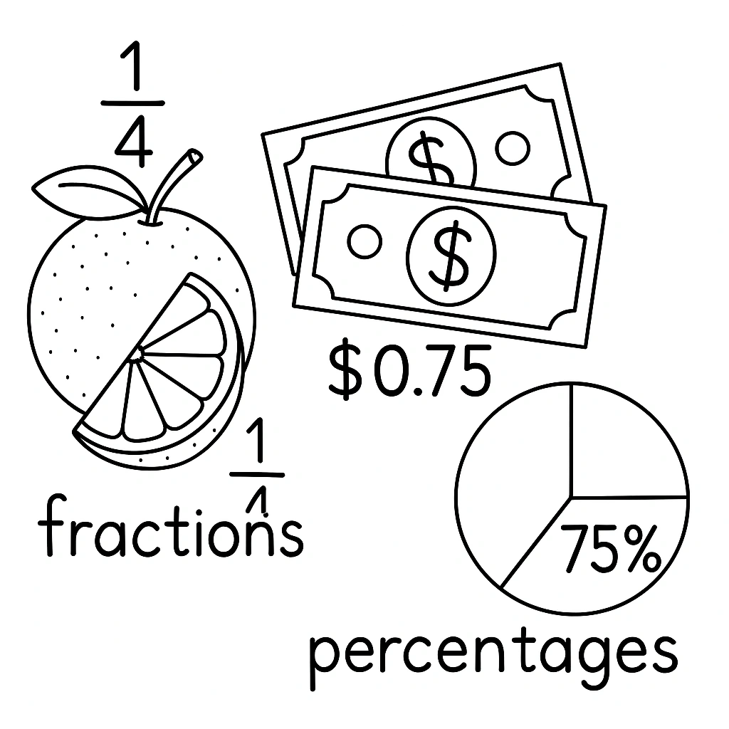 Mathematical symbols and numbers illustration