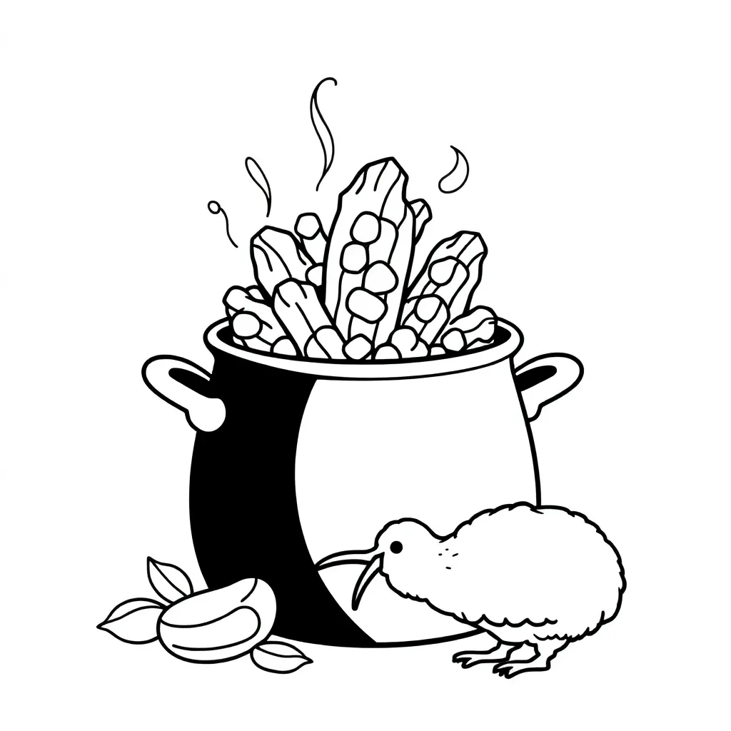 A pot with steam and bubbles making pop sounds