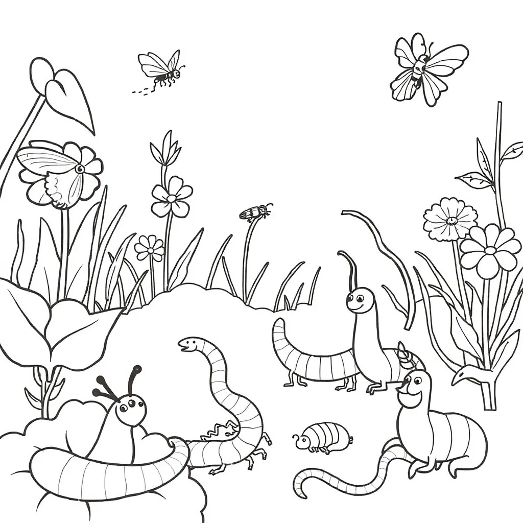 Various minibeasts in their habitats