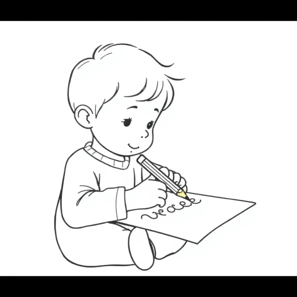 Cursive writing practice illustration
